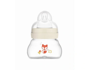 MAM Feel Good Γυάλινο Μπιμπερό 90ml Μπεζ με Σχέδιο Αλεπουδάκι – Από Νεογέννητο